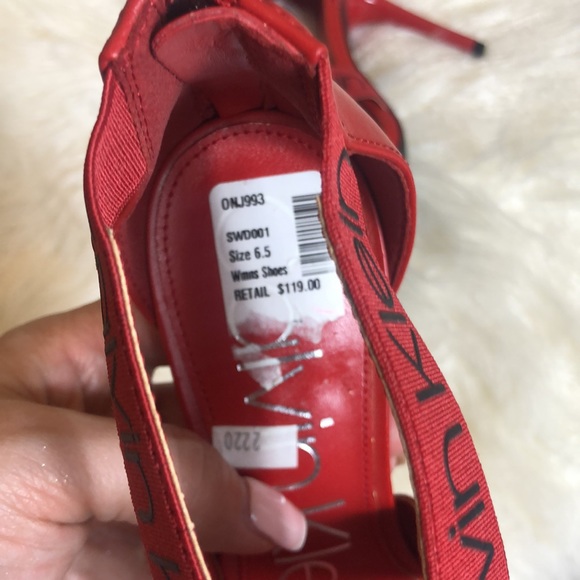 CALVIN KLEIN Red SALAS SANDALS - Picture 6 of 10